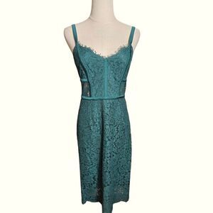 Express Green Lace Corset Chritmas Holiday Dress